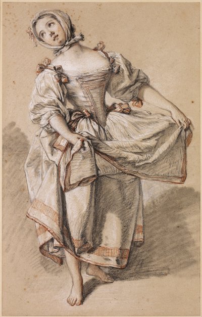 Young Country Girl Dancing by François Boucher